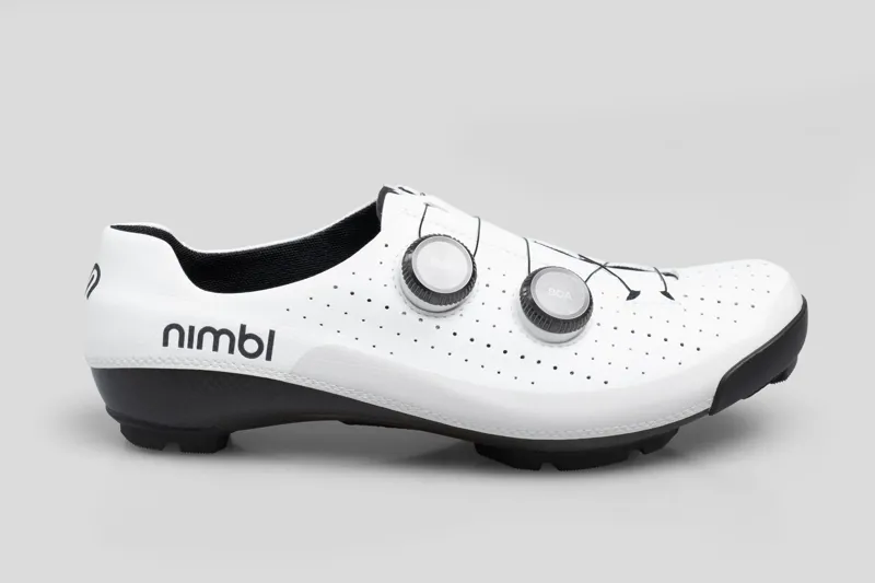 Nimbl Urano Carbon Gravel Shoes in White/Black